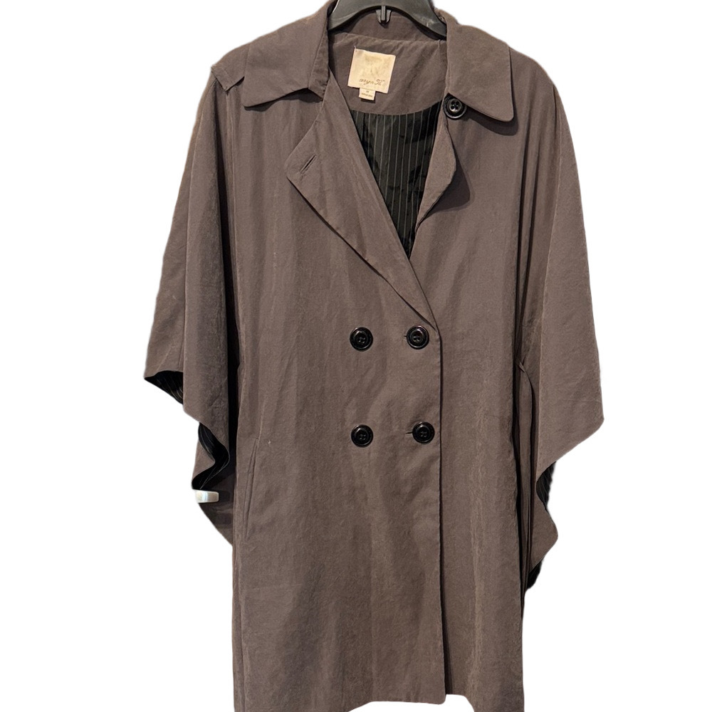 Aryn K Gray Double-Breasted Cape Jacket Belted